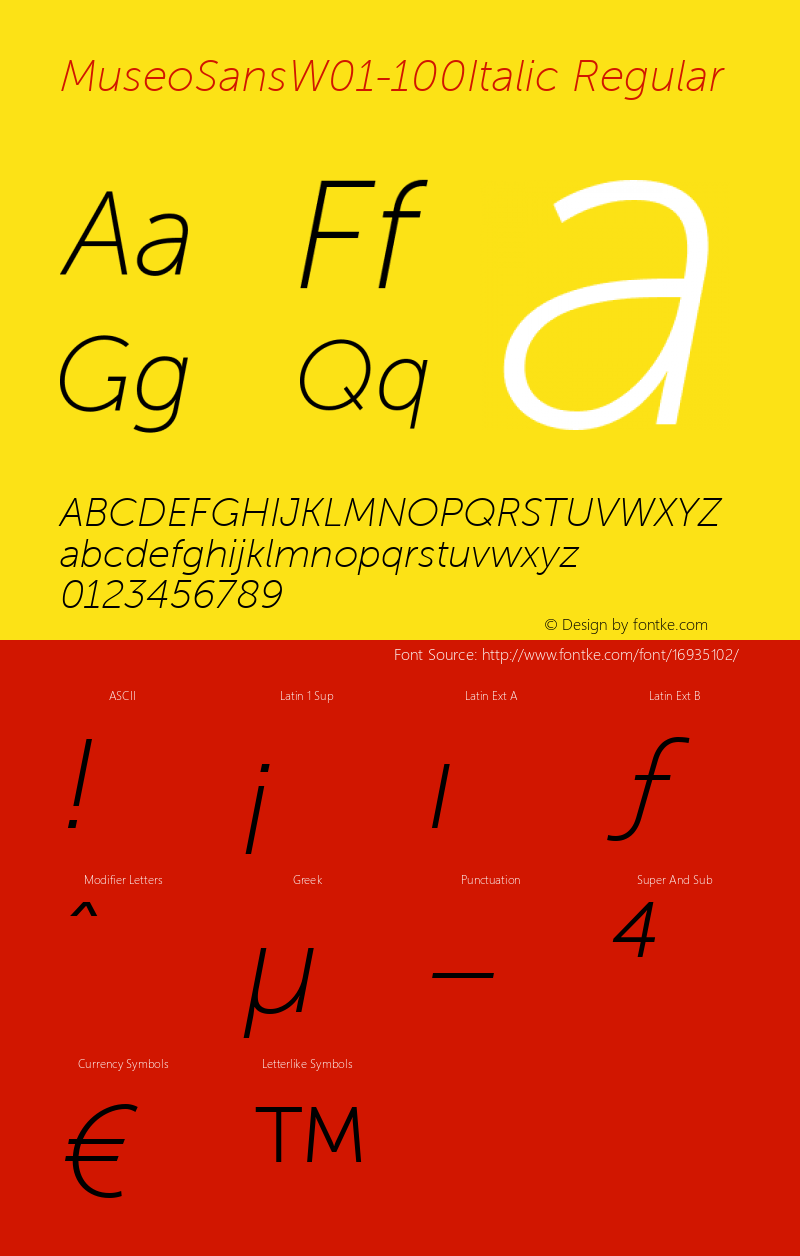 MuseoSansW01-100Italic Regular Version 1.1图片样张