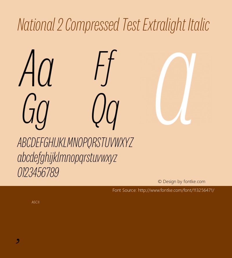 National2Comp-ExtralightItalicTest Version 1.004;hotconv 1.0.116;makeotfexe 2.5.65601;0图片样张