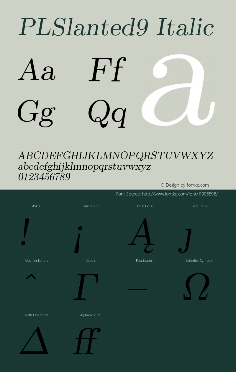 PLSlanted9 Italic Version 1.11图片样张