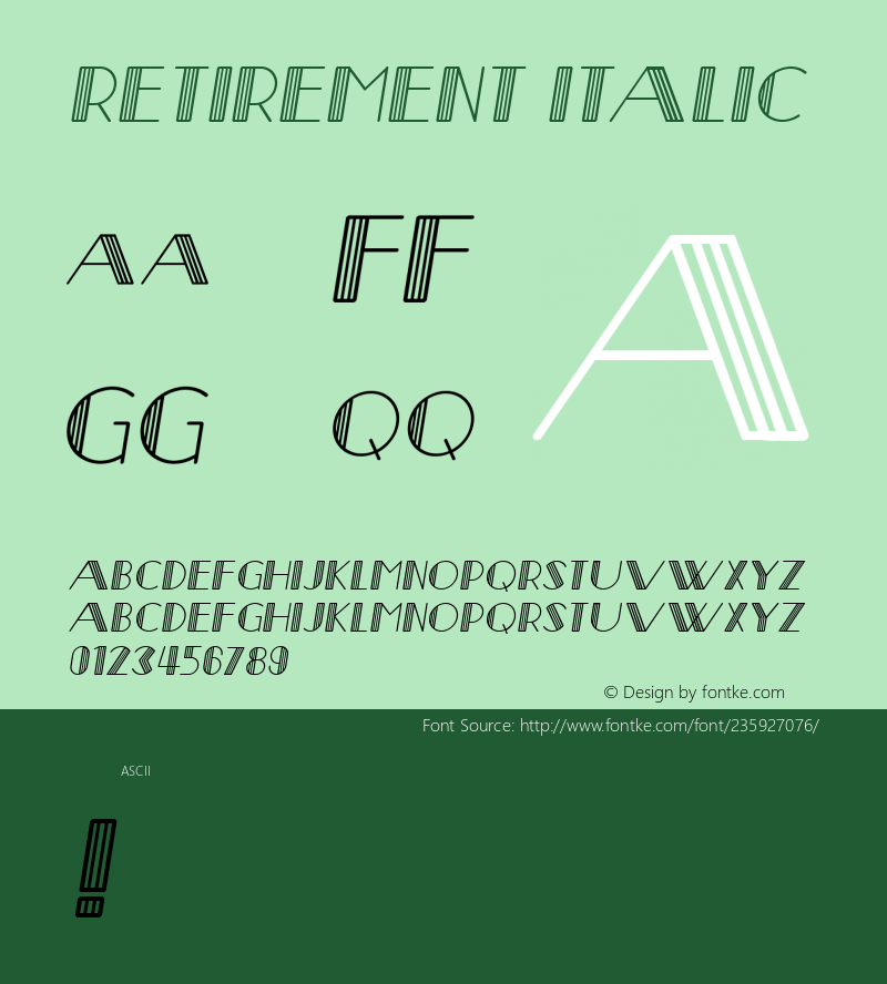 Retirement Italic Version 1.000图片样张