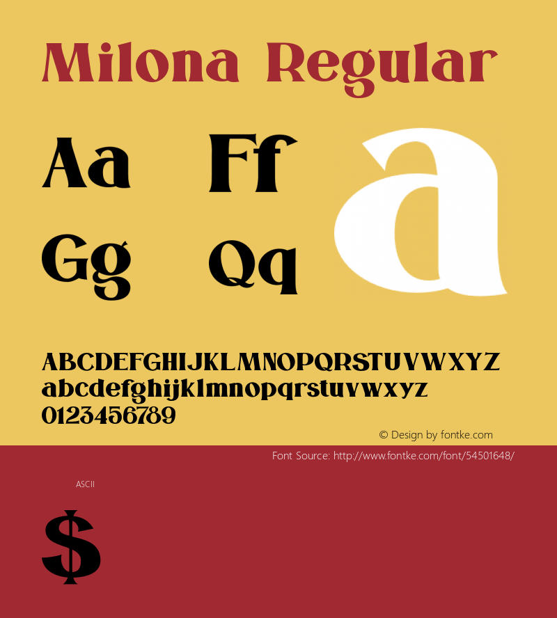 Milona Version 1.00;January 21, 2020;FontCreator 11.5.0.2427 64-bit图片样张