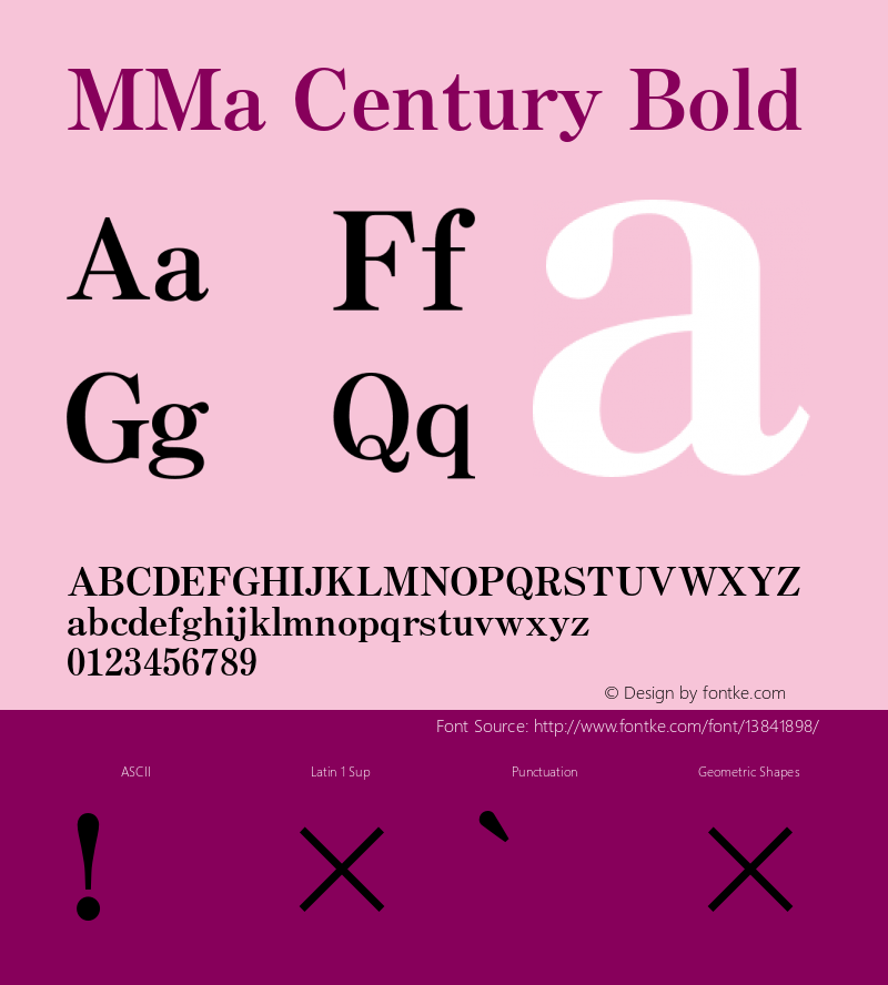 MMa Century Bold Version 3.100;PS 001.000;hotconv 1.0.38;makeotf.lib1.6.5960图片样张