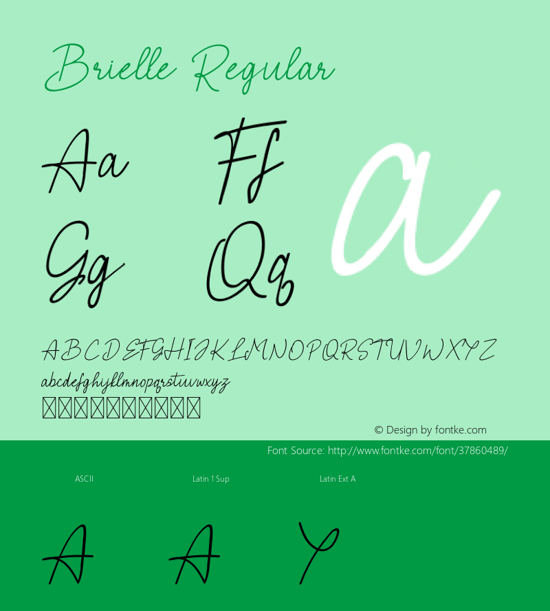 BrielleRegular Version 1.005;Fontself Maker 3.3.0图片样张