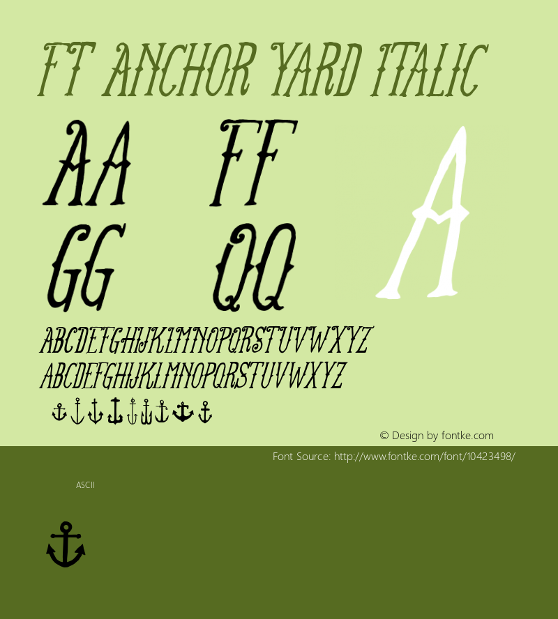 FT Anchor Yard Italic Version 1.00 2012图片样张