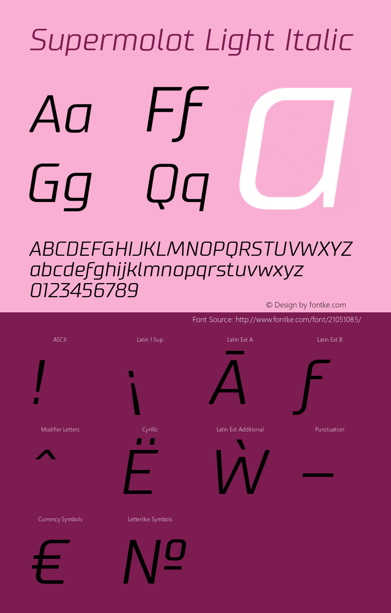 Supermolot-LightItalic Version 1.000图片样张