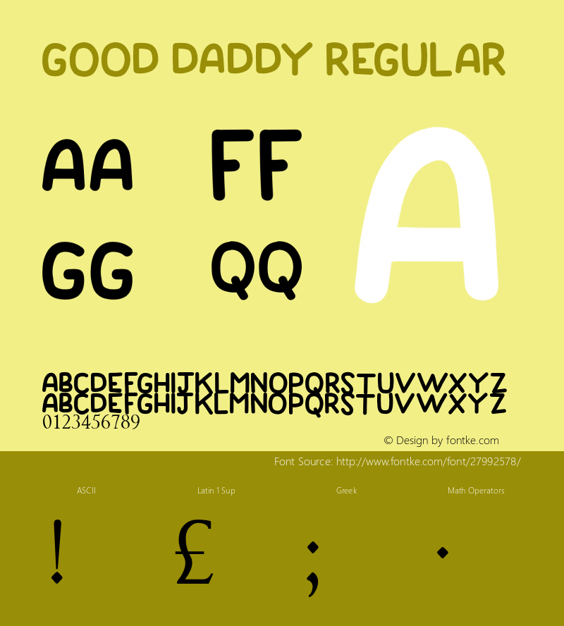 GOODDADDY Version 1.00;December 18, 2018;FontCreator 11.5.0.2430 64-bit图片样张