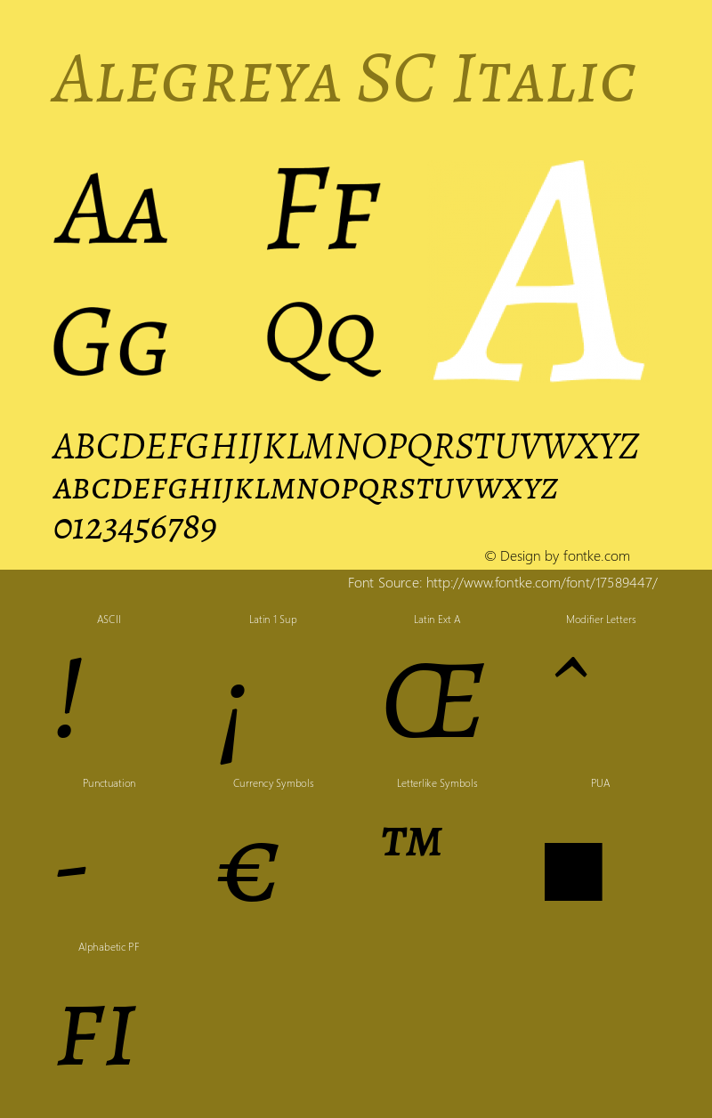 Alegreya SC Italic Version 1.003图片样张