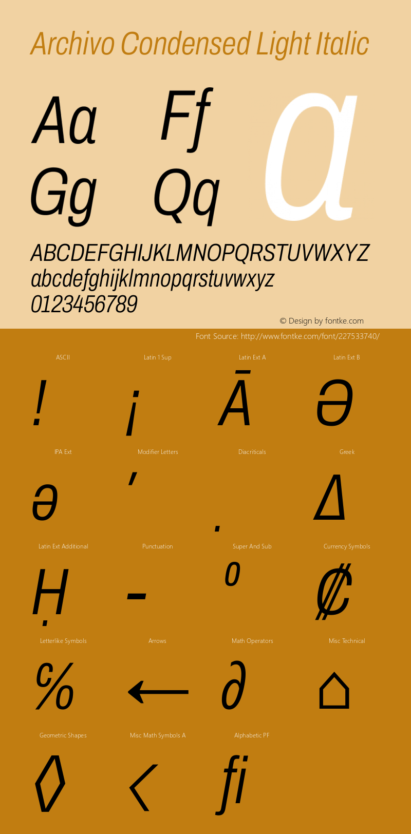 Archivo Condensed Light Italic Version 2.001图片样张