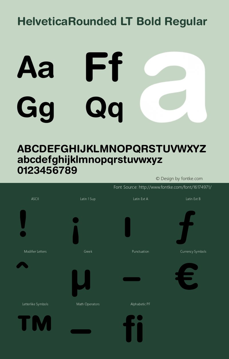 HelveticaRounded LT Bold Regular Version 6.1; 2002图片样张