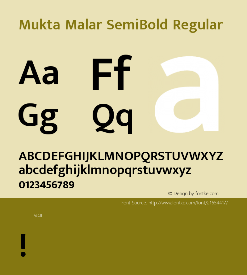 Mukta Malar SemiBold Regular 图片样张