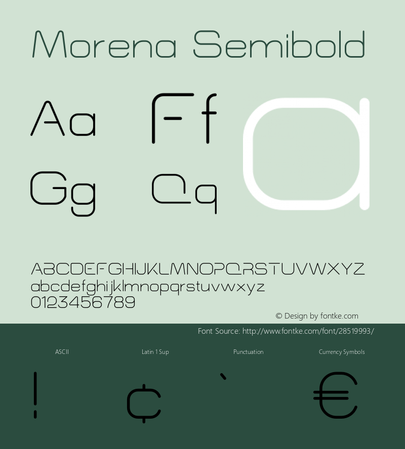 Morena Semibold Version 1.004;Fontself Maker 3.0.2图片样张