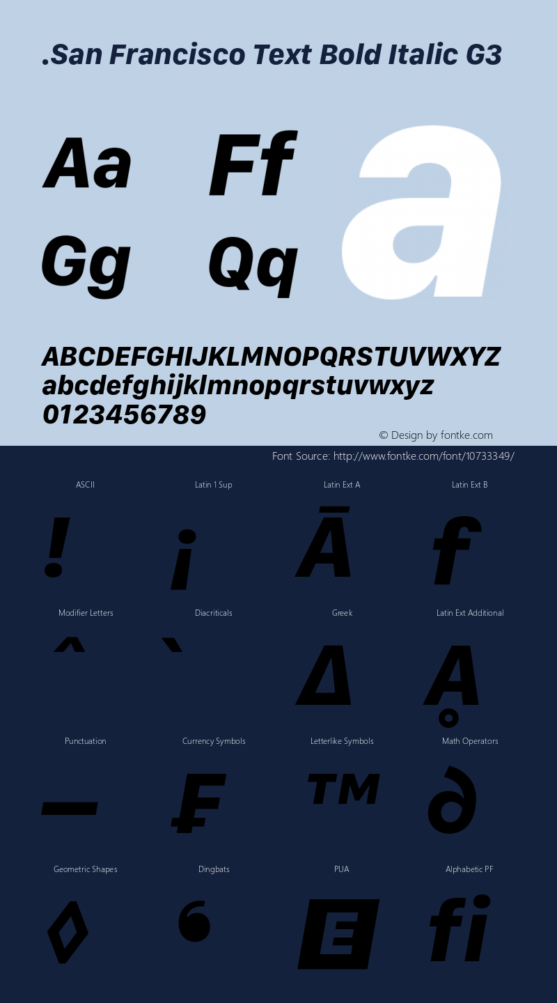 .San Francisco Text Bold Italic G3 10.0d67e1--BETA图片样张