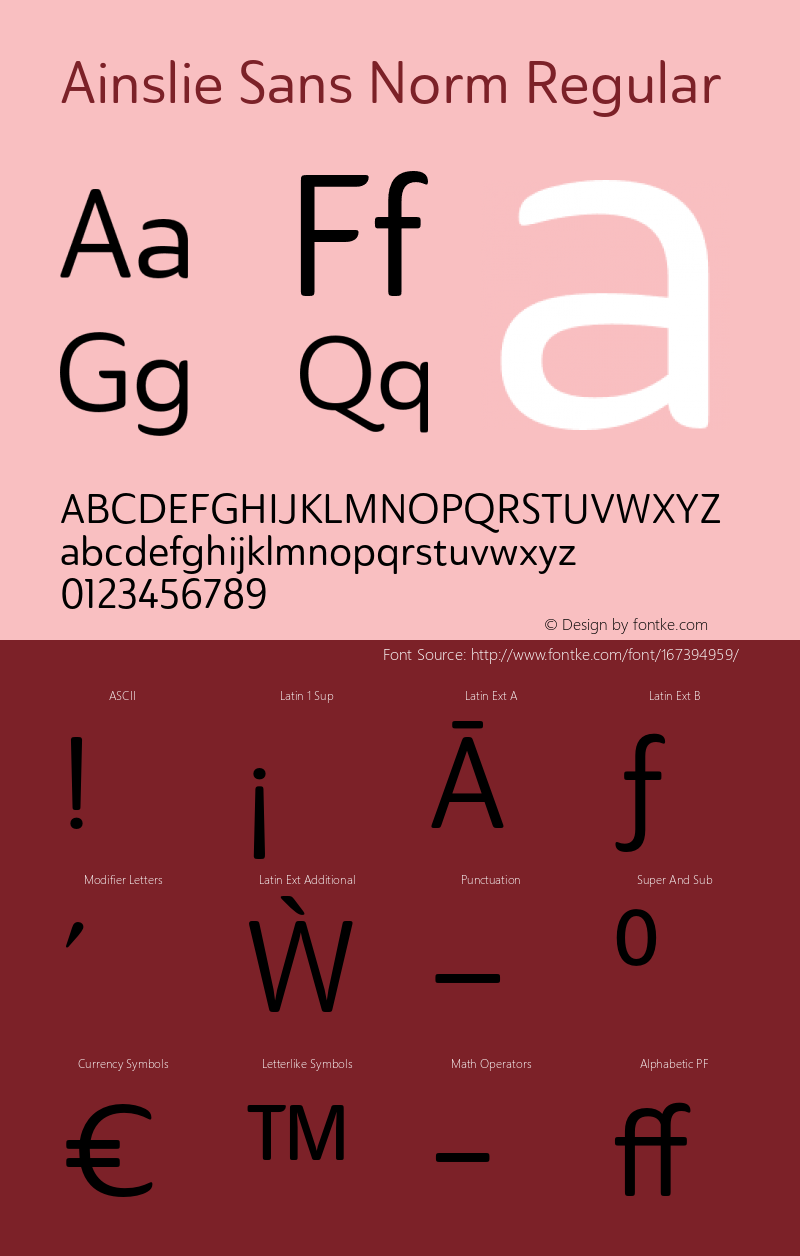 Ainslie Sans Norm Regular Version 1.000图片样张