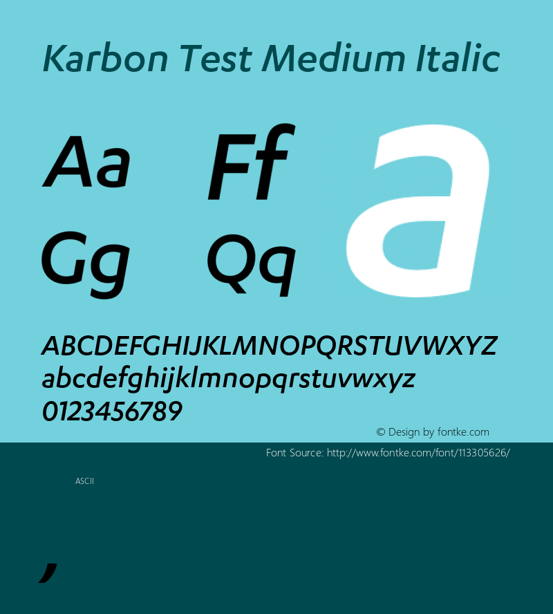 Karbon-MediumItalicTest Version 1.005;PS 001.001;hotconv 16.6.54;makeotf.lib2.5.65590;0图片样张