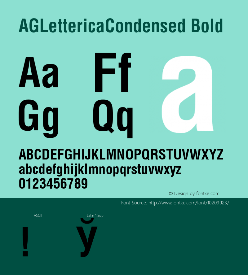 AGLettericaCondensed Bold 1.000图片样张