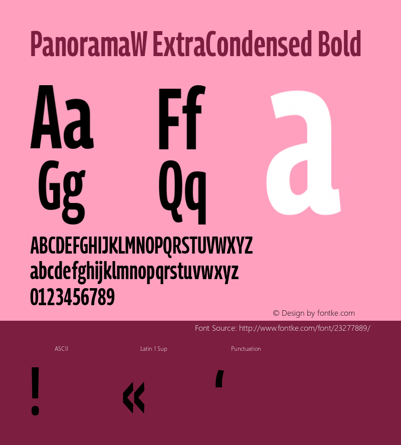 PanoramaW ExtraCondensed Bold Version 1.001;PS 1.1;hotconv 1.0.72;makeotf.lib2.5.5900; ttfautohint (v0.92) -l 8 -r 50 -G 200 -x 14 -w 