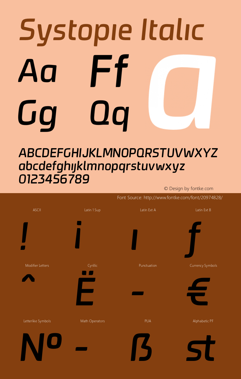 Systopie Italic Version 1.001; Fonts for Free; vk.com/fontsforfree图片样张