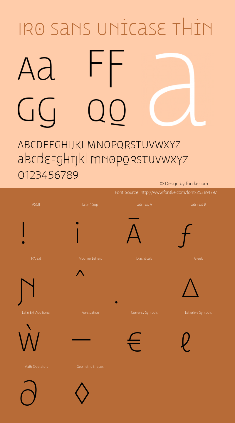 Iro Sans Unicase Thin Version 1.000;PS 001.000;hotconv 1.0.88;makeotf.lib2.5.64775图片样张