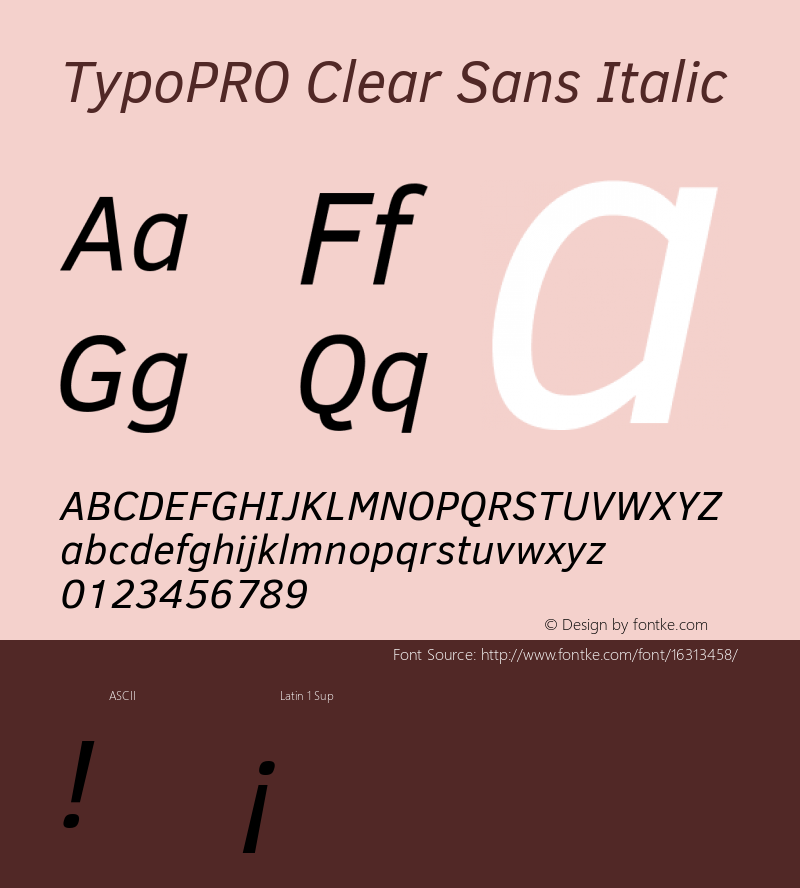 TypoPRO Clear Sans Italic Version 1.00图片样张