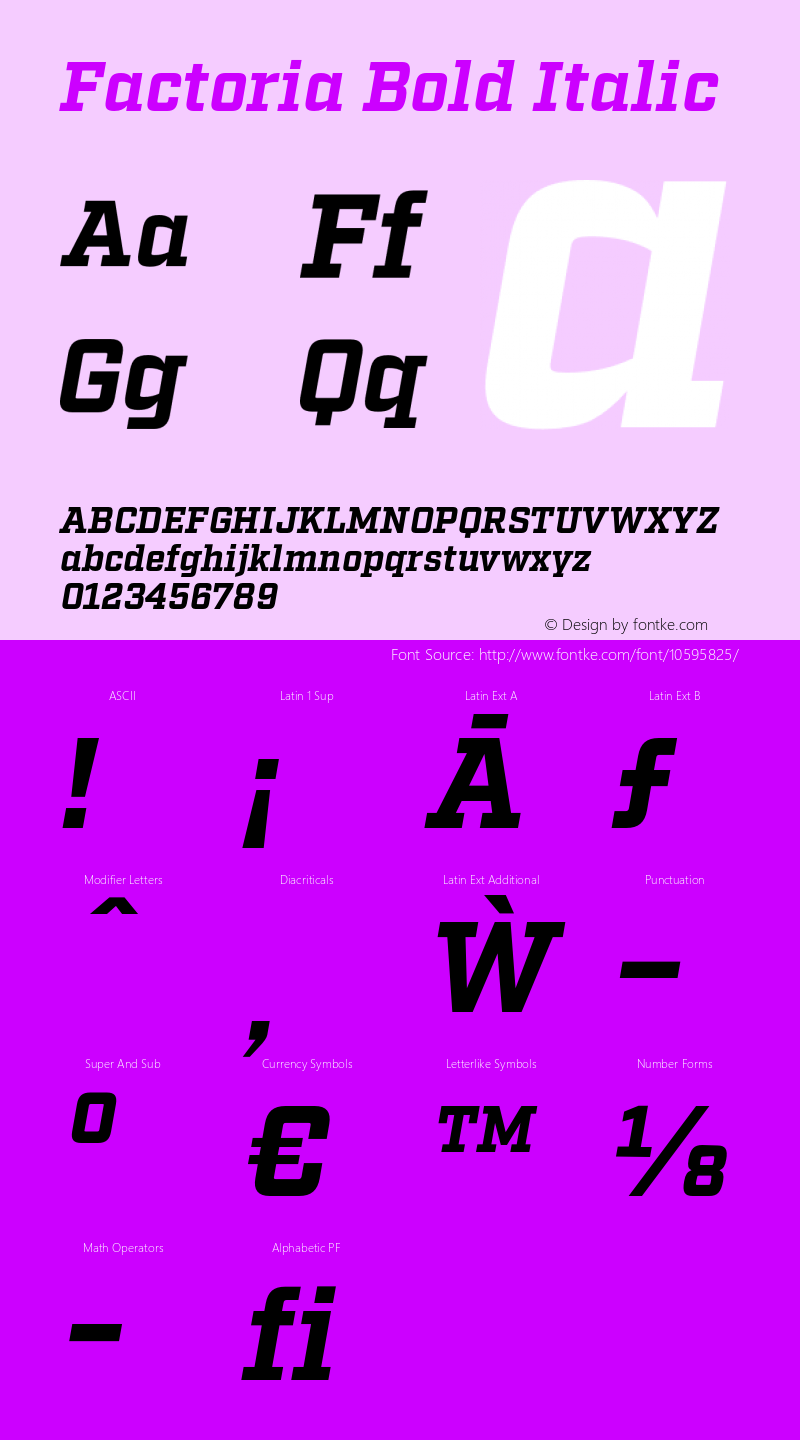 Factoria Bold Italic Version 1.000图片样张