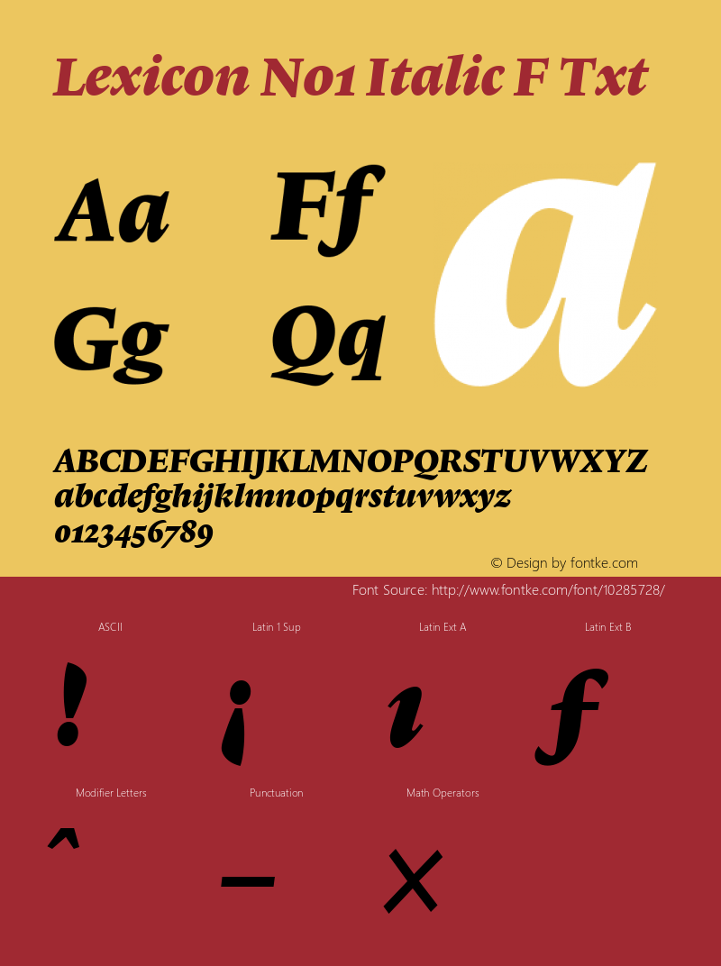 Lexicon No1 Italic F Txt 001.000图片样张