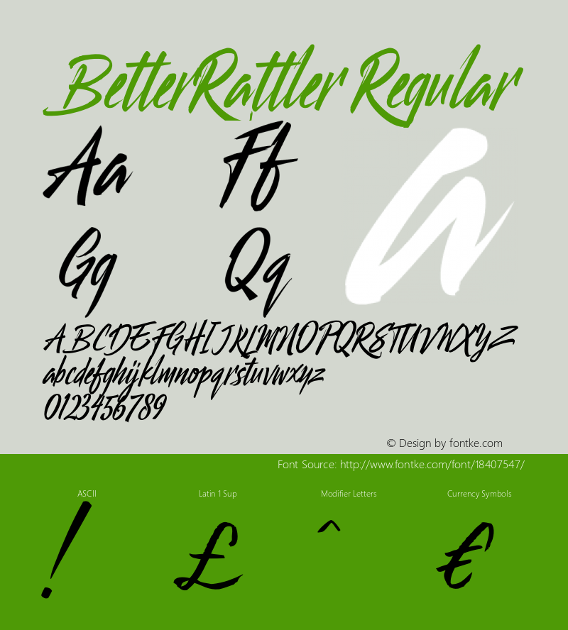 BetterRattler Regular Version 1.000 2016 initial release图片样张