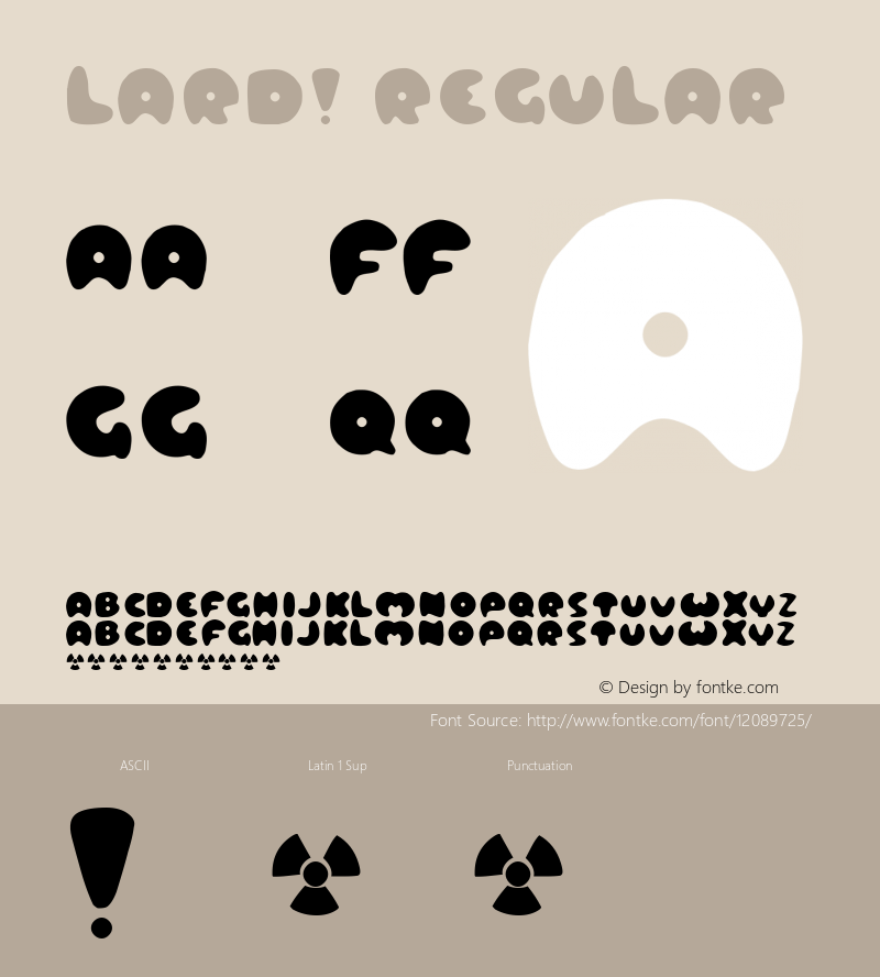 Lard! Regular Macromedia Fontographer 4.1 98‐01‐27图片样张