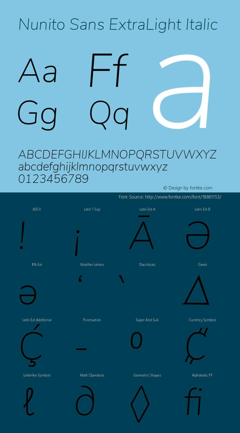 Nunito Sans ExtraLight Italic Version 2.001图片样张