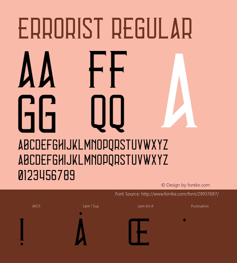 Errorist Regular Version 1.002;Fontself Maker 3.0.0-3;YWFTv17图片样张