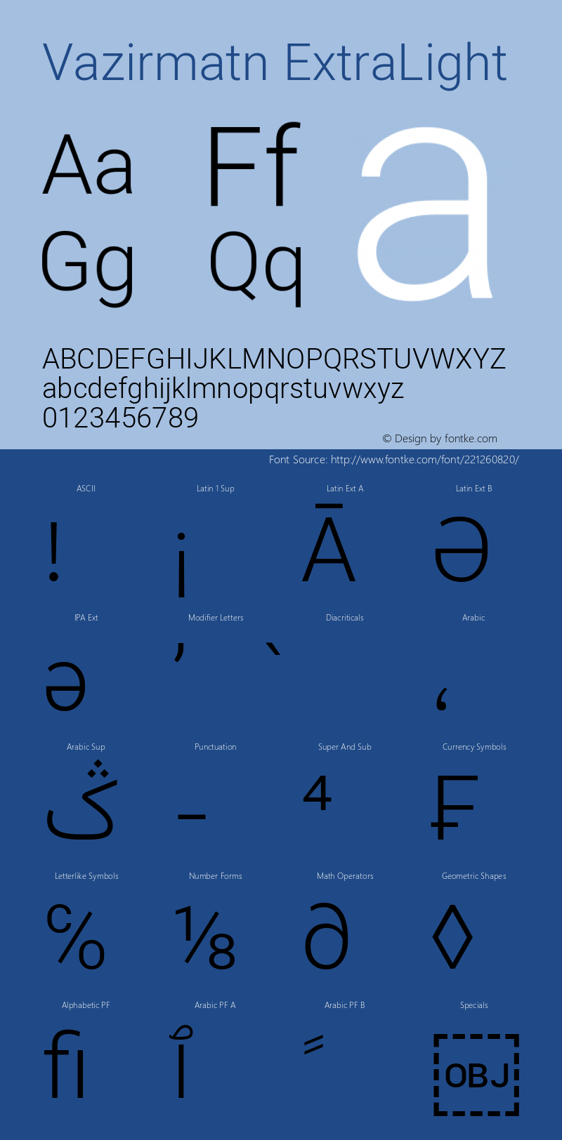 Vazirmatn ExtraLight Version 32.0.0图片样张