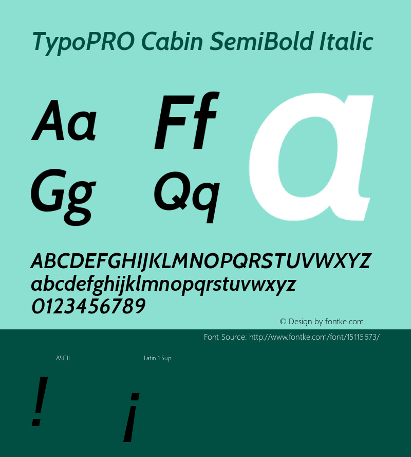 TypoPRO Cabin SemiBold Italic Version 1.005图片样张
