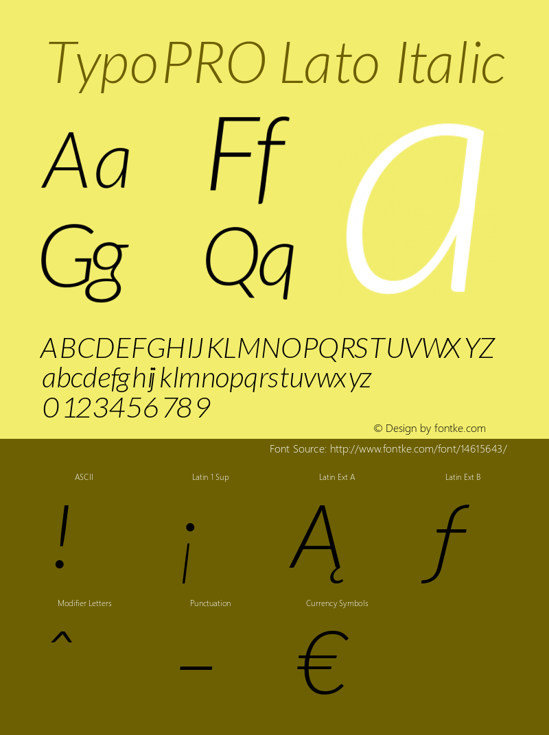 TypoPRO Lato Italic Version 1.105; Western+Polish opensource图片样张