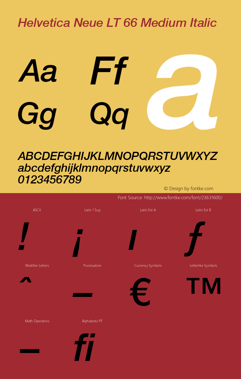 Helvetica LT 66 Medium Italic Version 6.70; 2006图片样张