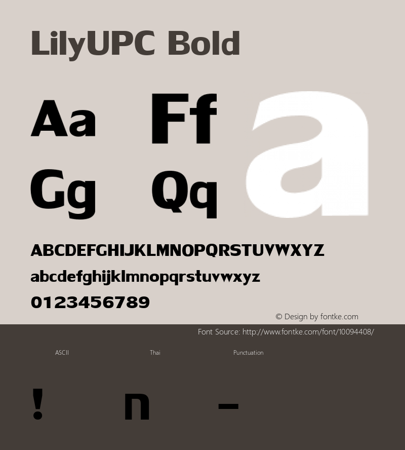 LilyUPC Bold Version 2.20图片样张