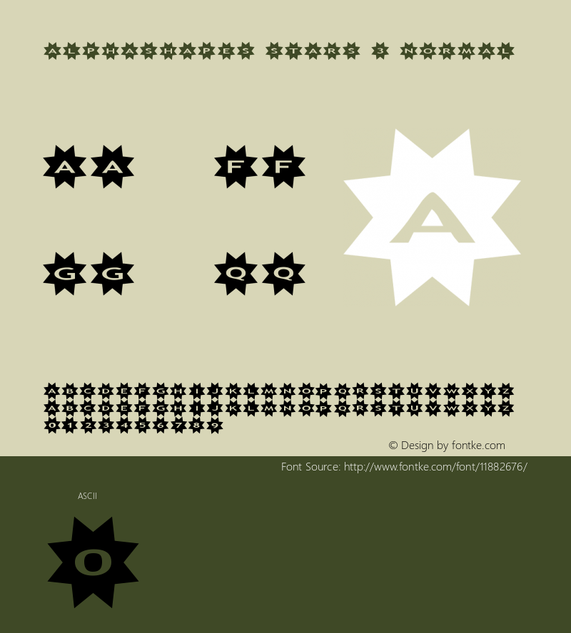 AlphaShapes stars 3 Normal 1.0 - October 2012 - freeware font图片样张