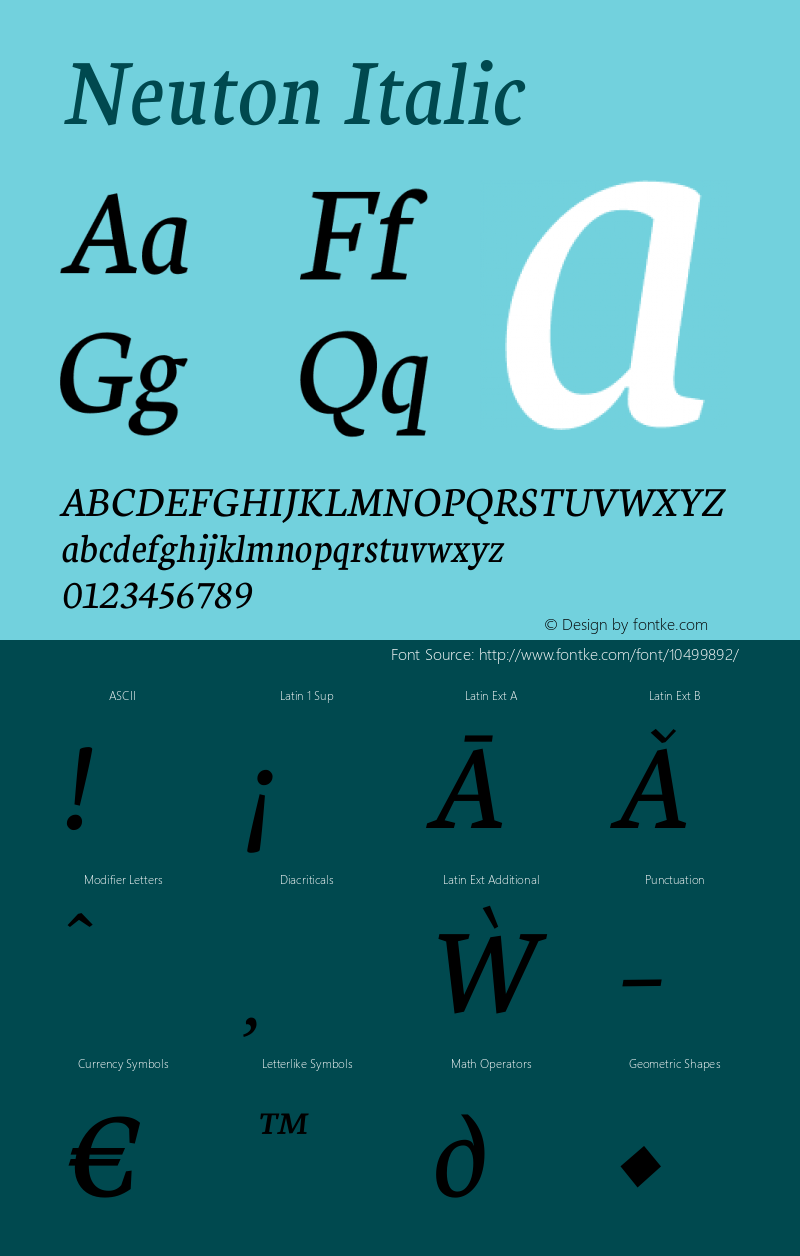 Neuton Italic Version 1.31图片样张