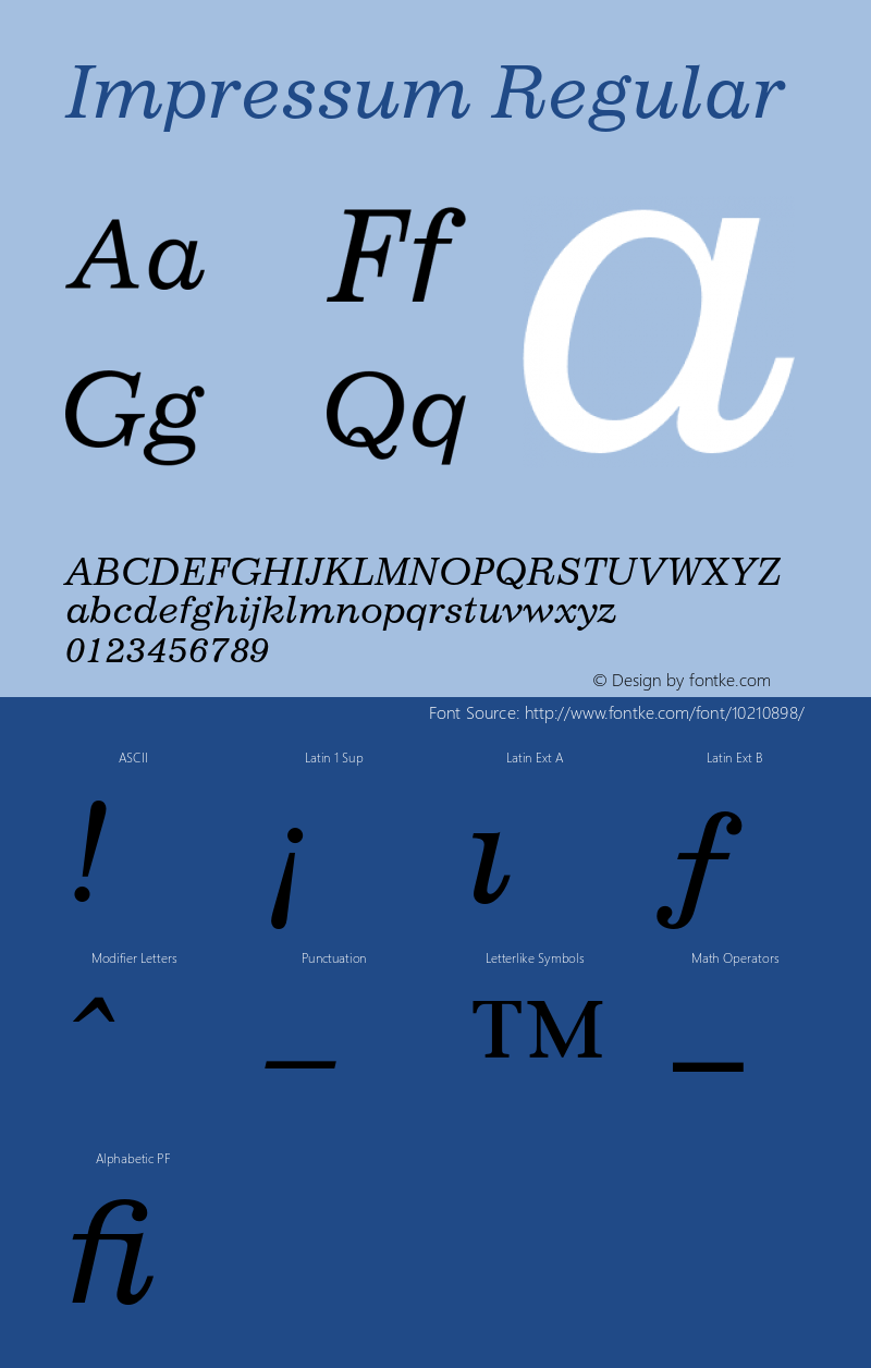 Impressum Regular 001.000图片样张