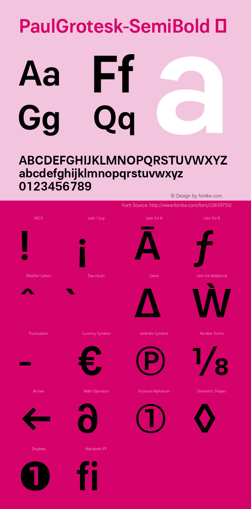 ☞PaulGrotesk-SemiBold Version 1.000;PS 001.000;hotconv 1.0.88;makeotf.lib2.5.64775;com.myfonts.easy.artill-typs.paul-grotesk.semi-bold.wfkit2.version.4BUD图片样张