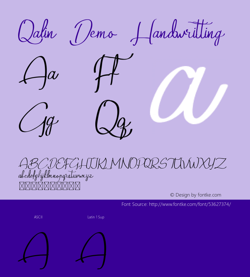 Qalin Demo Handwritting Version 1.003;Fontself Maker 3.1.2图片样张