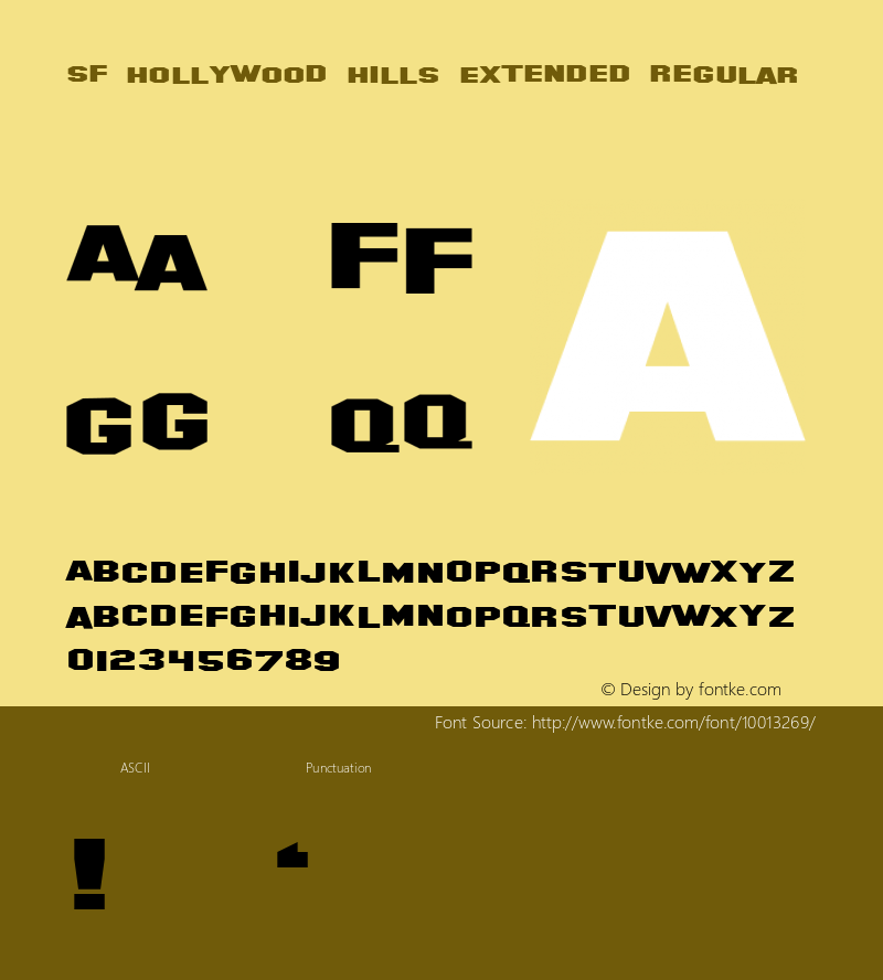 SF Hollywood Hills Extended Regular ver 1.0; 1999. Freeware for non-commercial use.图片样张