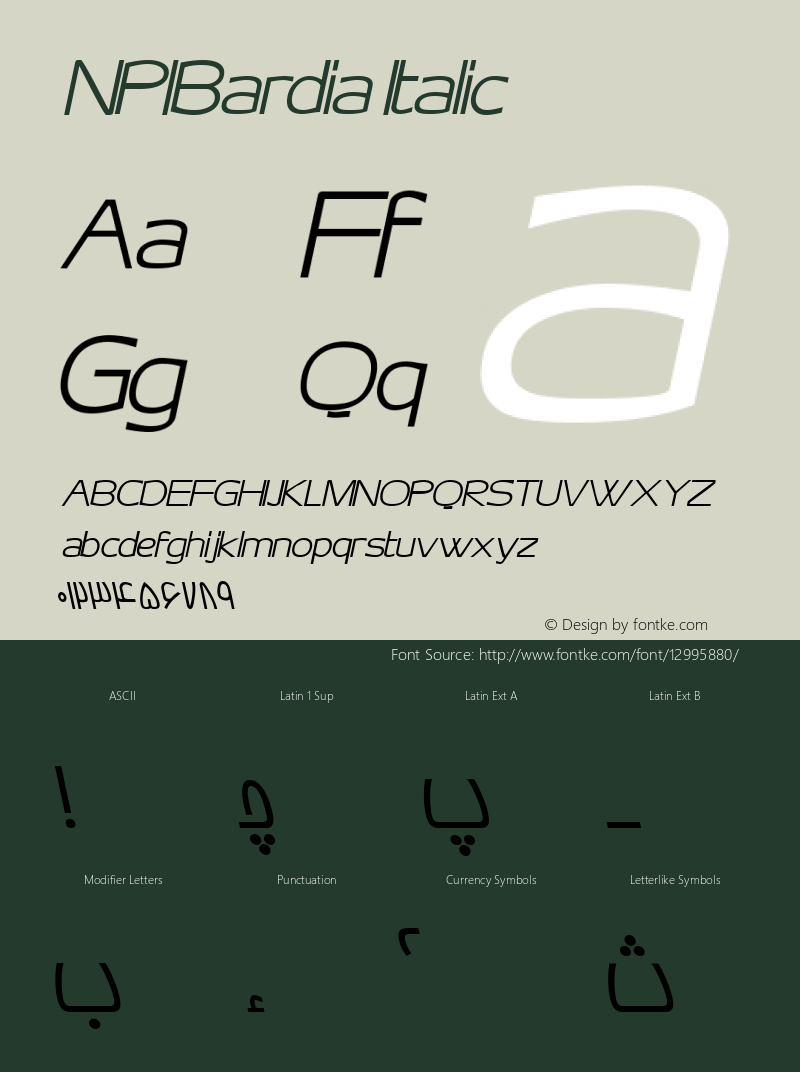 NPIBardia Italic Version 2.012图片样张