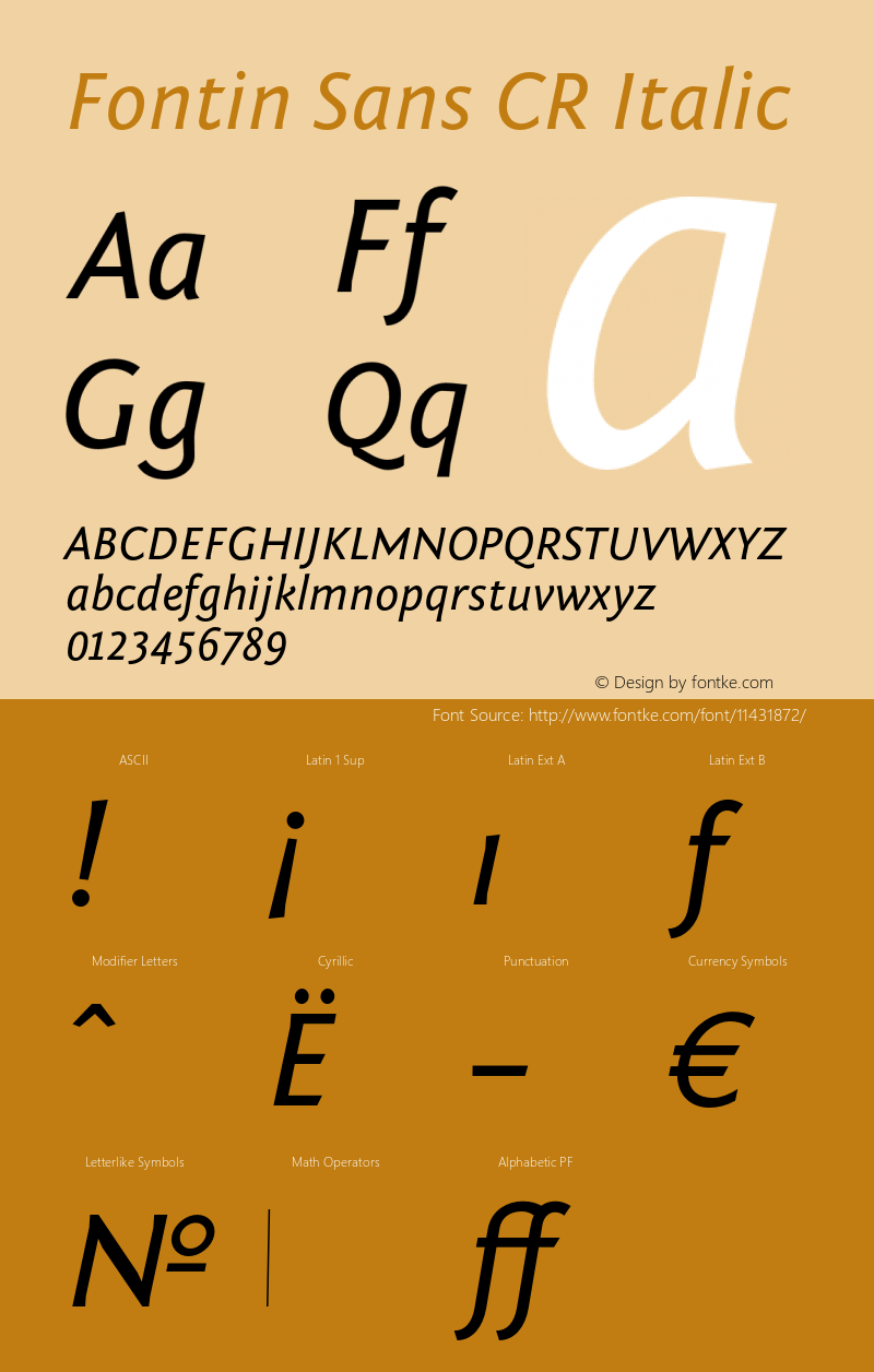 Fontin Sans CR Italic 1.000图片样张