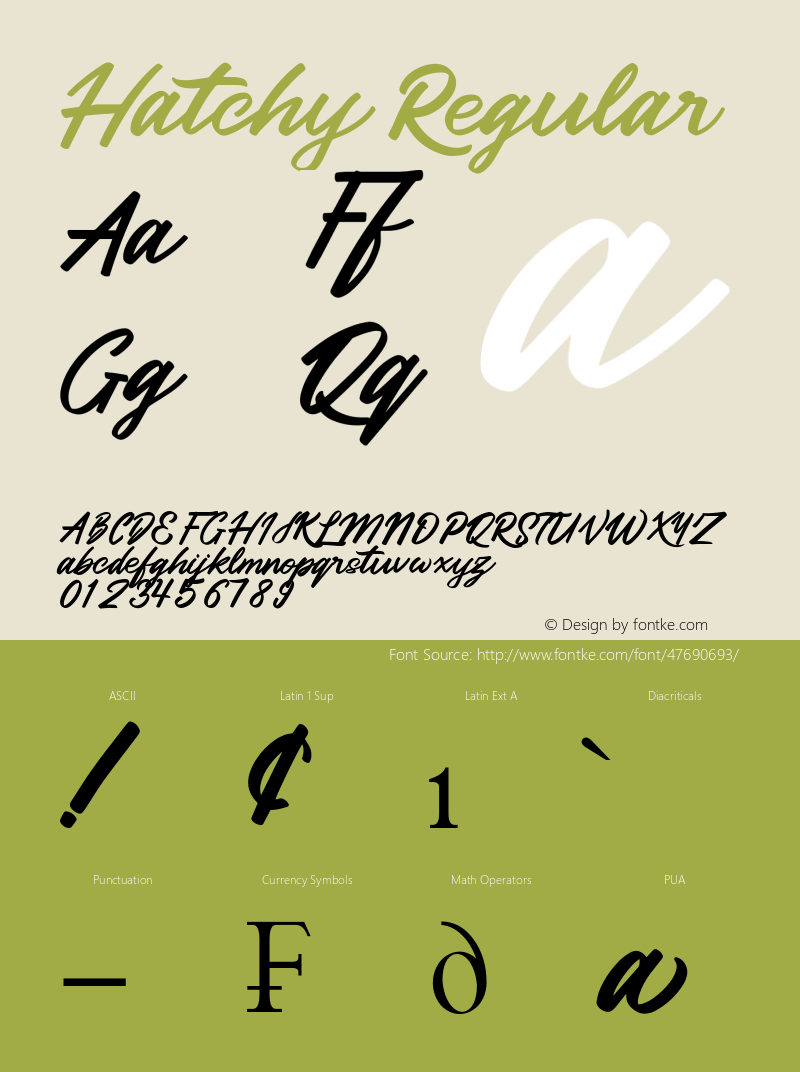 Hatchy Version 1.00;November 1, 2019;FontCreator 12.0.0.2545 64-bit图片样张