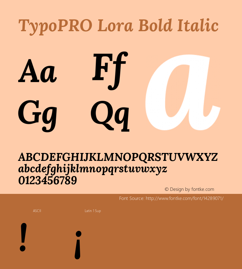 TypoPRO Lora Bold Italic Version 1.014图片样张