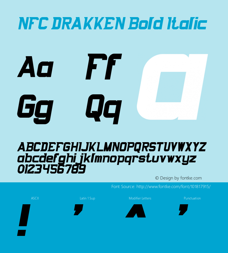 NFC DRAKKEN Bold Italic Version 1.000图片样张