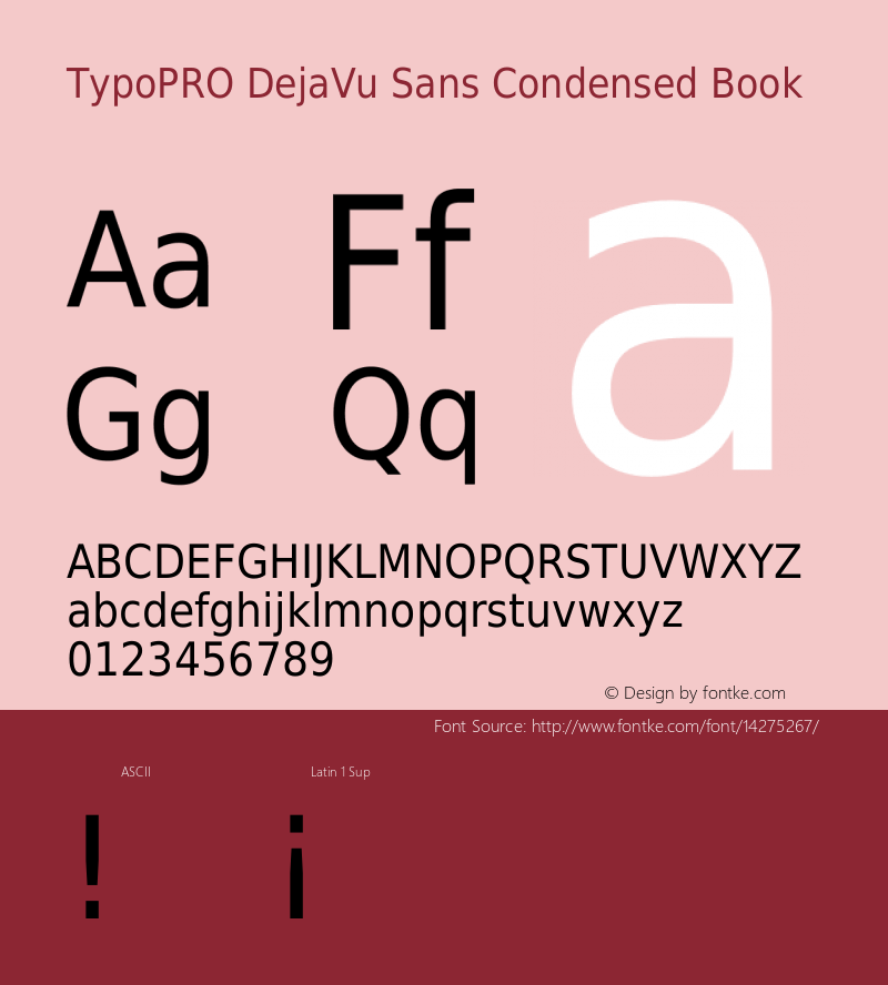 TypoPRO DejaVu Sans Condensed Book Version 2.34图片样张