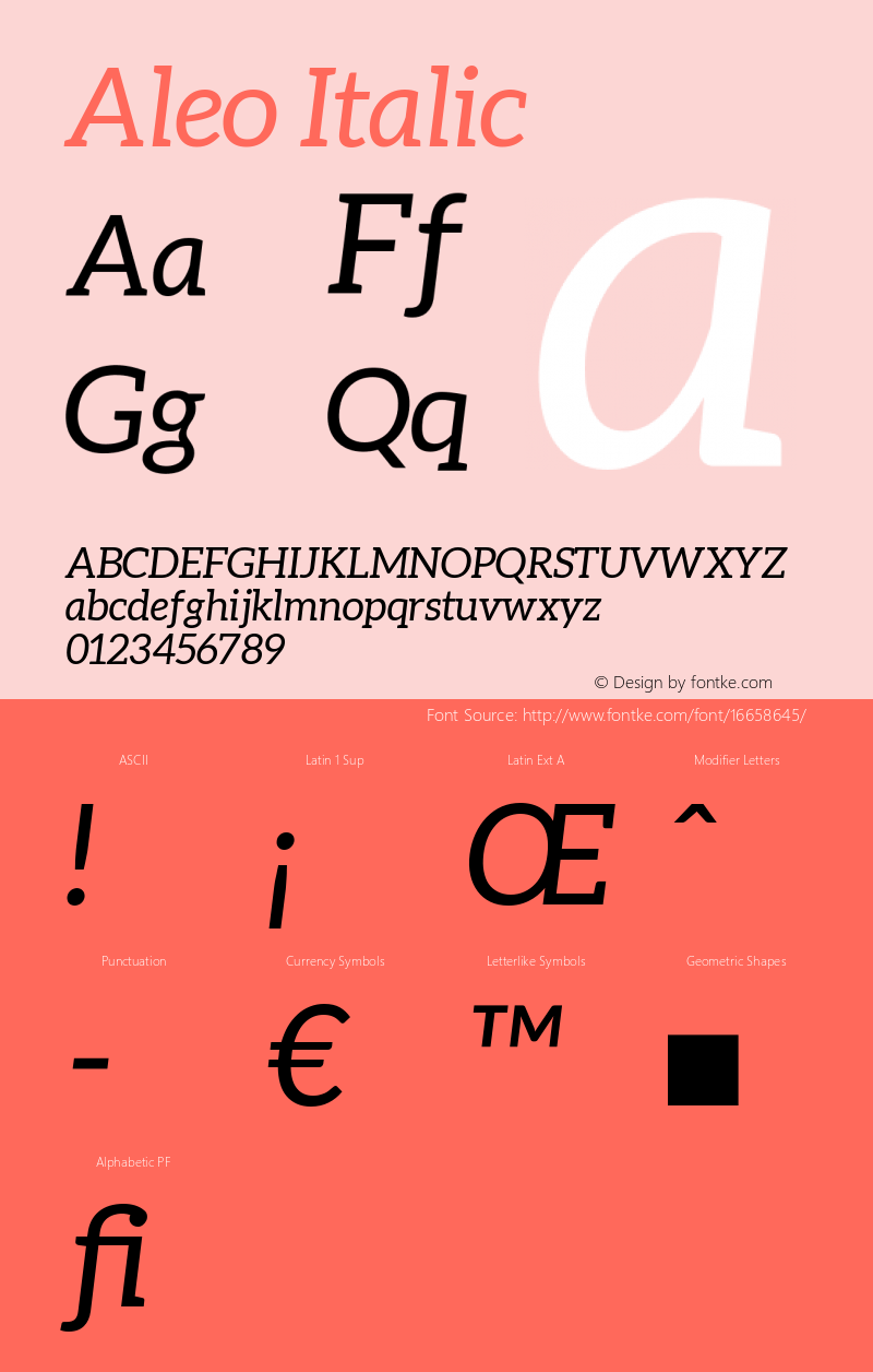 Aleo Italic Version 1.2.2图片样张