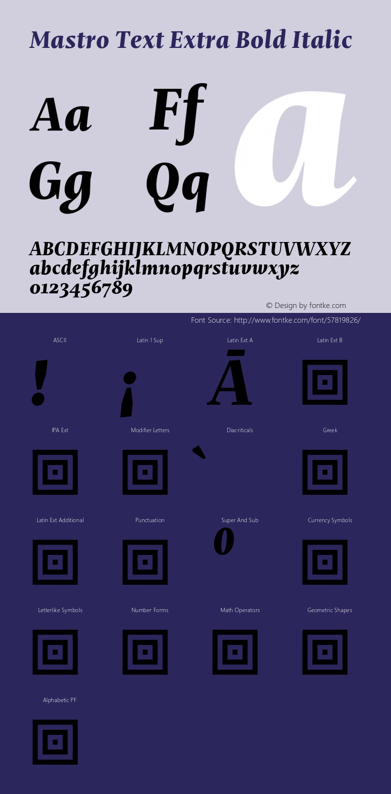 Mastro Text Extra Bold Italic Version 1.000;hotconv 1.0.109;makeotfexe 2.5.65596图片样张