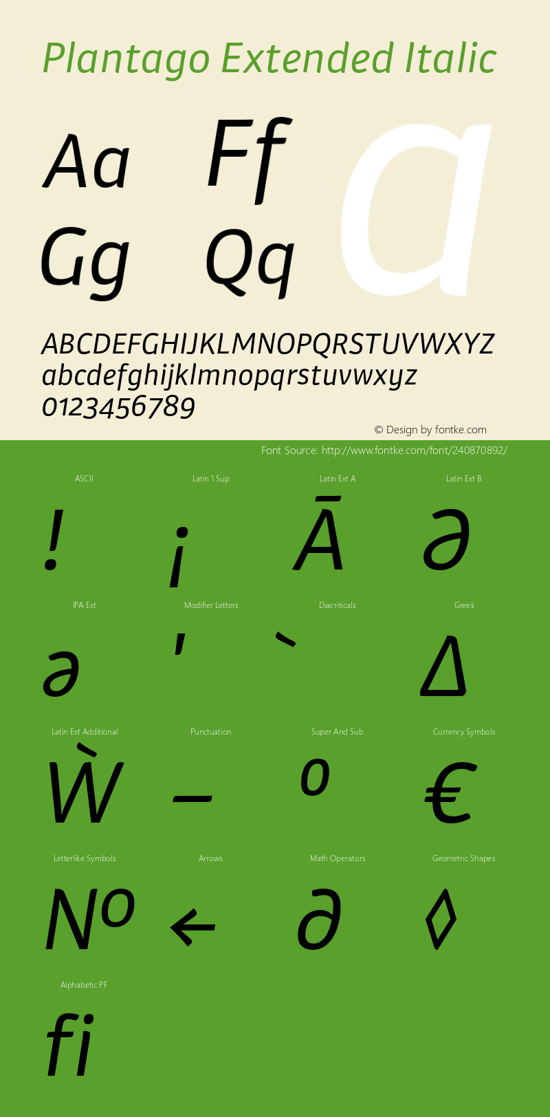 Plantago Extended Italic Version 1.007图片样张