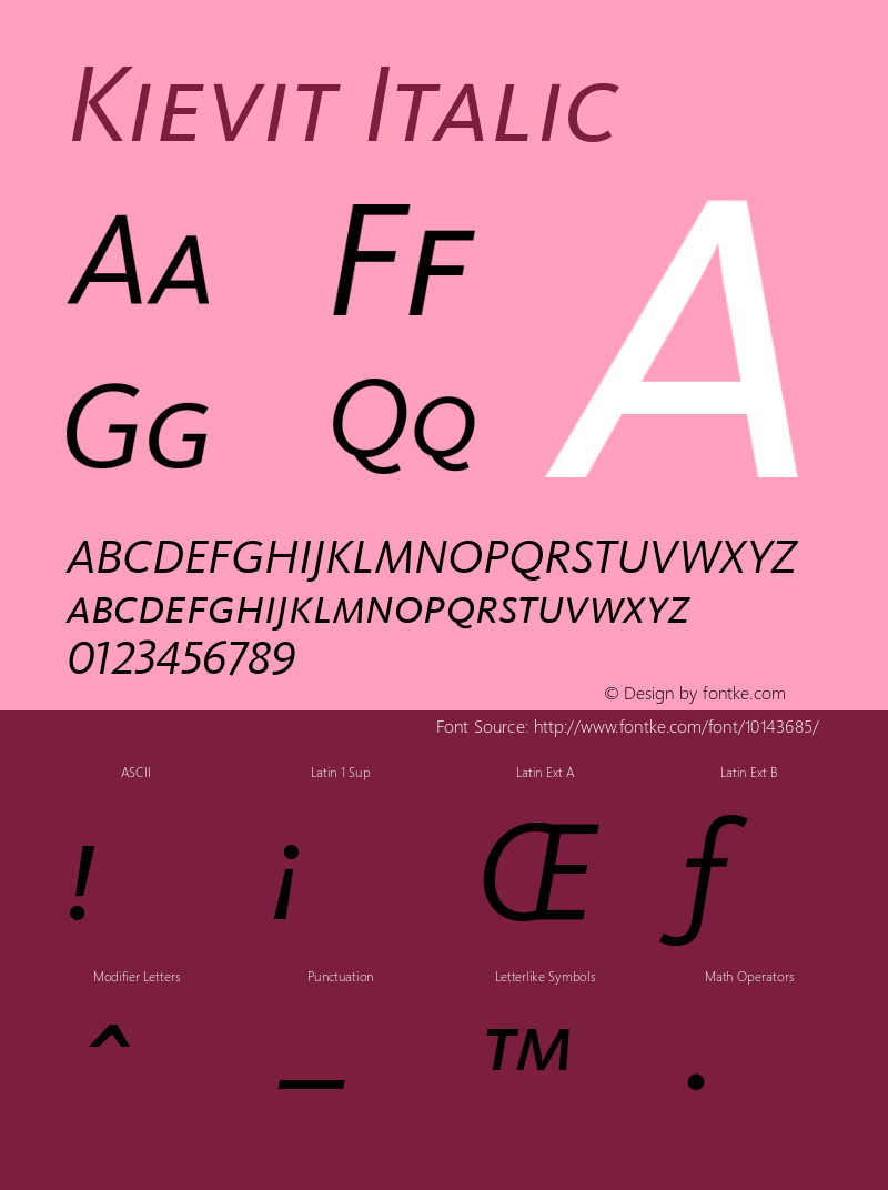 Kievit Italic Version 001.000图片样张